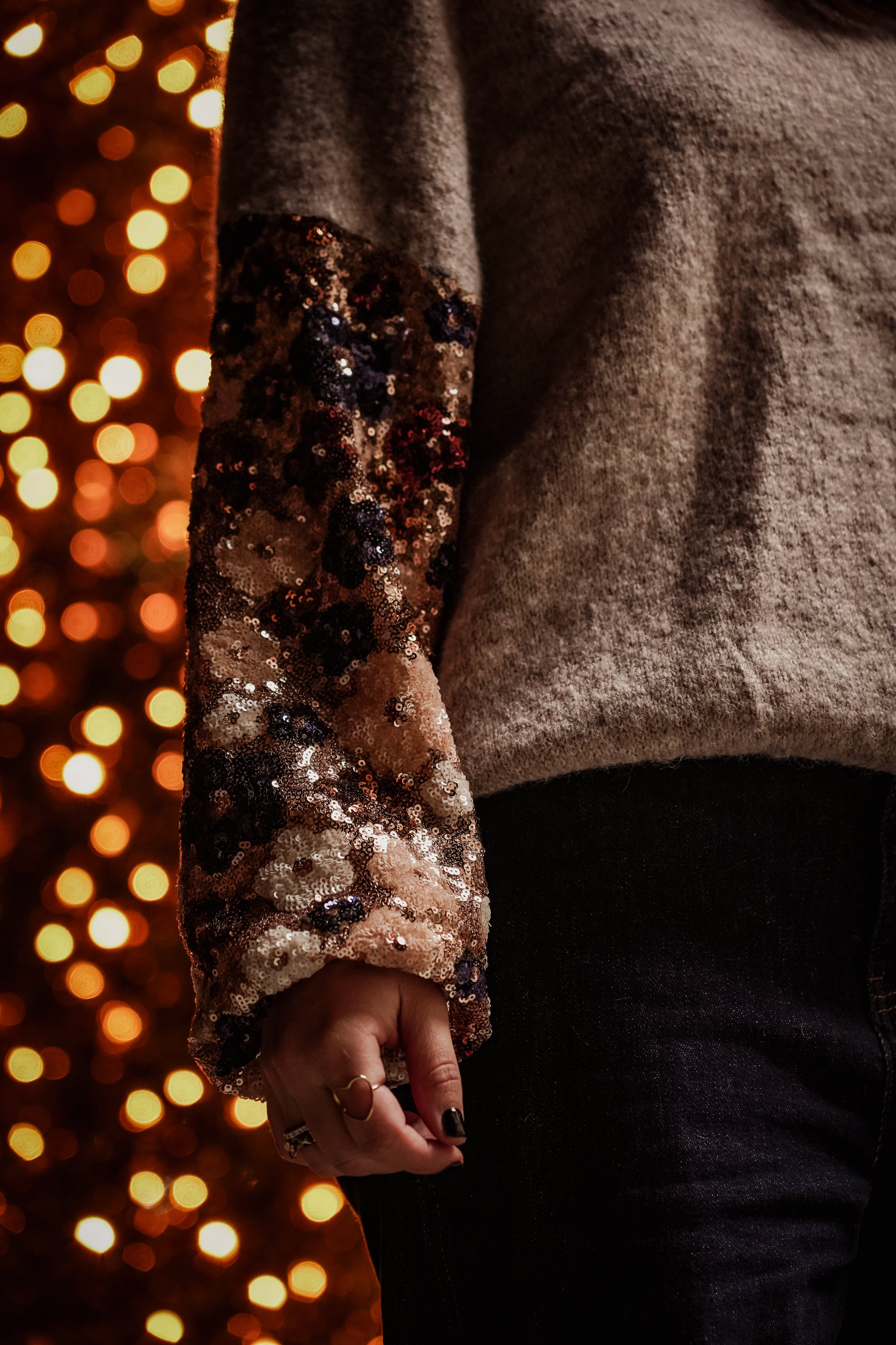 PULL SEQUINS FLEURS